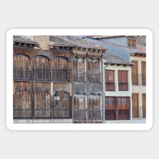 Buildings facade detail on the medieval town of Penafiel, Spain Sticker